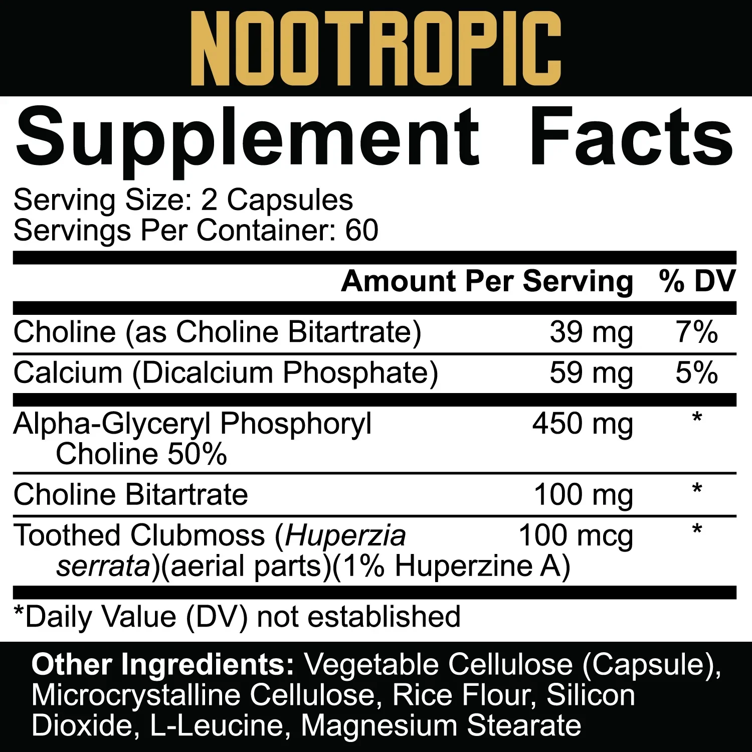5% Nutrition: Nootropic, 120 Capsules - Image 2