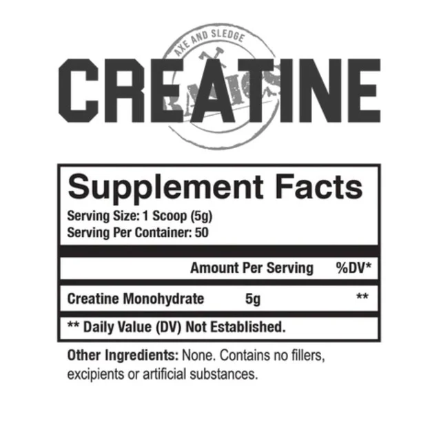 Axe & Sledge: Creatine, 50 Servings - Image 2