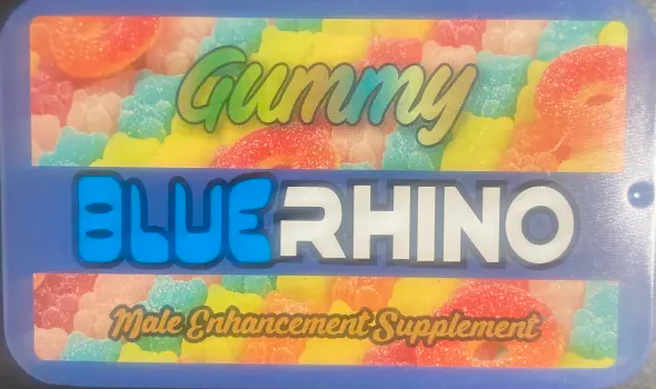 Blue Rh1n0 Gummy Tin Case Male