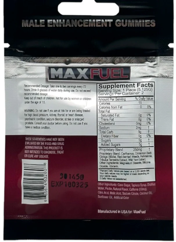 MaxFuel Wild Berry Flavor Male  Gummy - Image 2