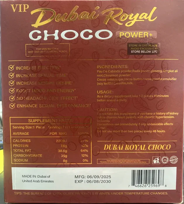 Dubai Royal Choco Power+ Male  Chocolate - Image 2