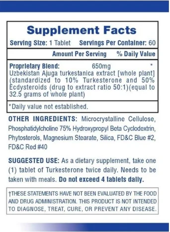 Hi-Tech: Turkesterone 650, 60 Tablets - Image 2