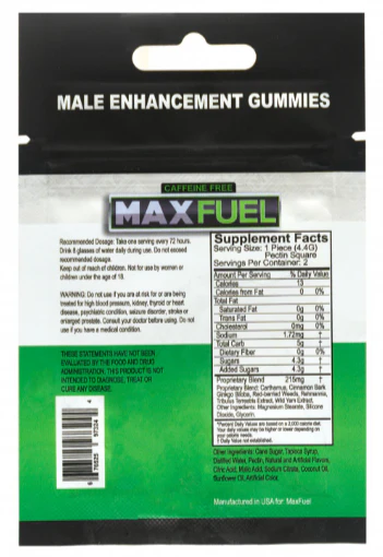 MaxFuel Green Apple Flavor Male  Gummy - Image 2