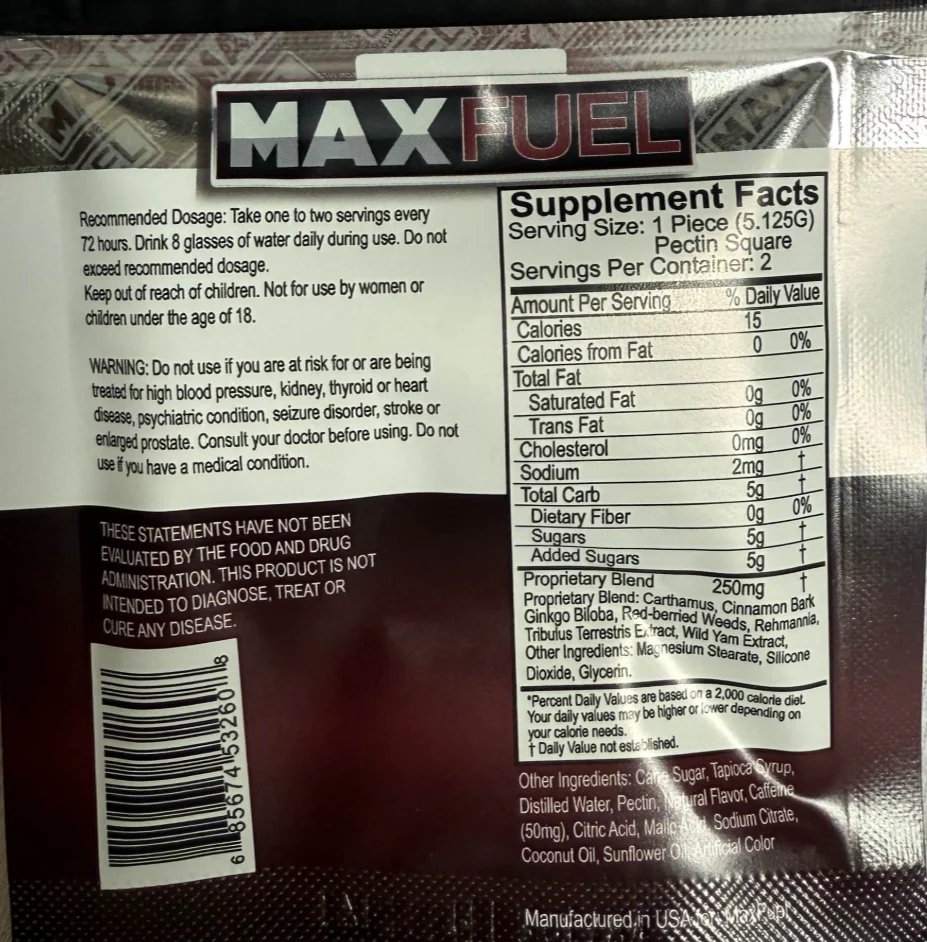 MaxFuel Pineapple Flavor Male  Gummy - Image 2