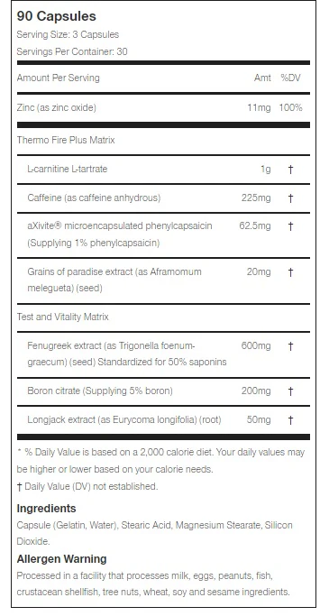MuscleTech: Alpha Test Thermo XTR, 90 Capsules - Image 2