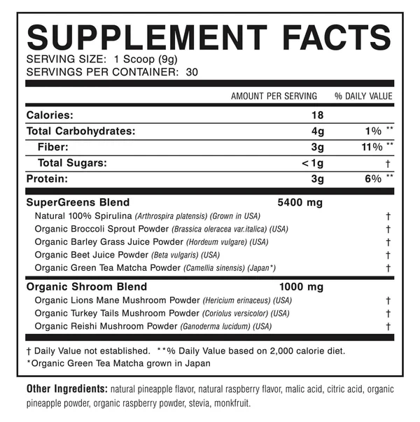 Myogenix: Myovite Super Greens, Berry Tropical - Image 2