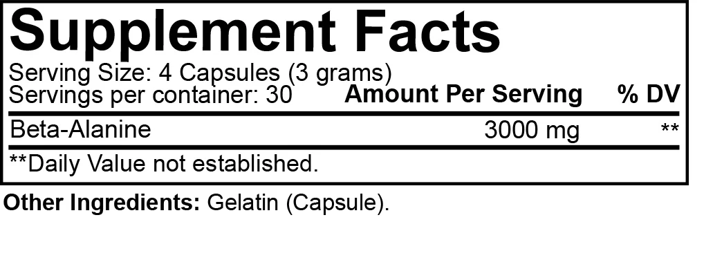 Nutrakey: Beta Alanine, 120 Capsules - Image 2
