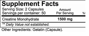 NutraKey: Creatine Monohydrate, 100 Capsules - Image 2