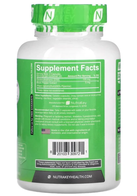 Nutrakey: DIM, 90 Capsules - Image 2