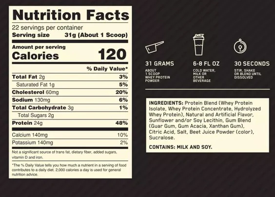 Optimum: 100% Whey Protein 1.5lb - Image 2