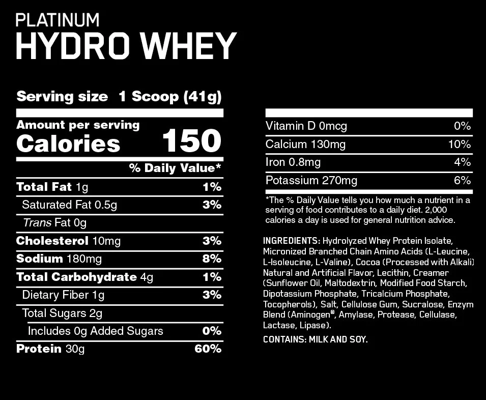 Optimum: Platinum Hydro Whey, 20 Servings - Image 2