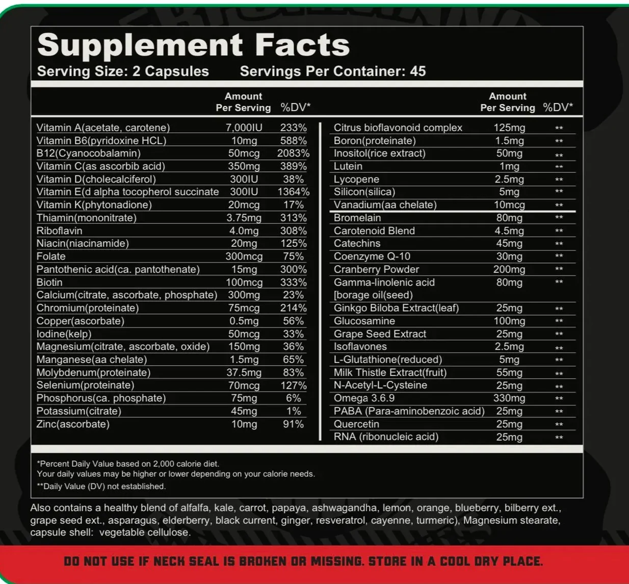 Performance Supplements: Vita-Grow, 90 Capsules - Image 2