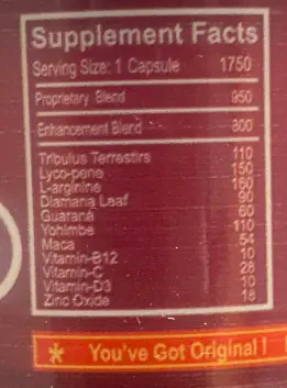 Platinum Wild Extreme 1750 Male  - 6 Capsule Bottle - Image 2