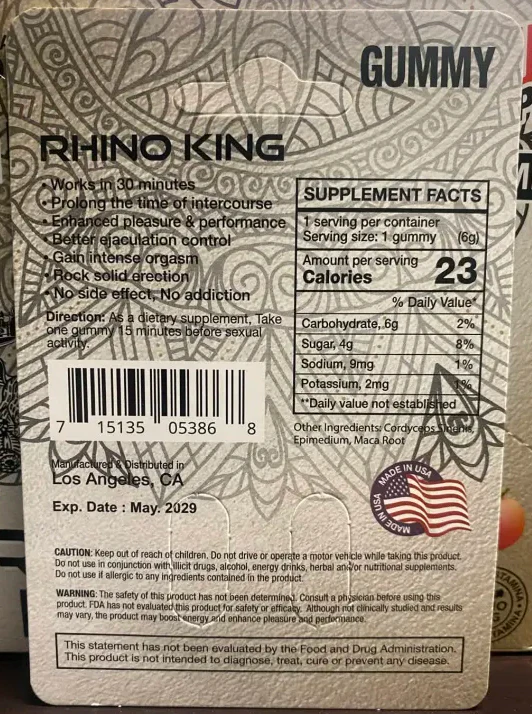 Rh1n0 King Silver Double Gummy Male - Image 2