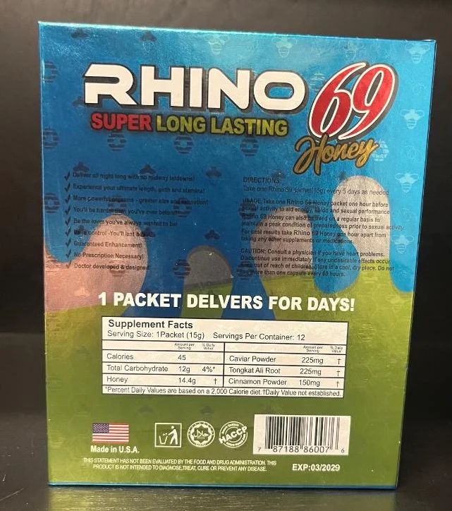 Rh1n0 69 Super Long Lasting Honey 12 Count Blue Box - Image 2