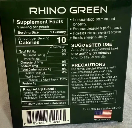 Rh1n0: Green Apple Gummy, Male - Image 2