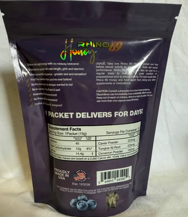 Rh1n0: Super Long Lasting Platinum 300k Honey with Blueberry Extract - Image 2