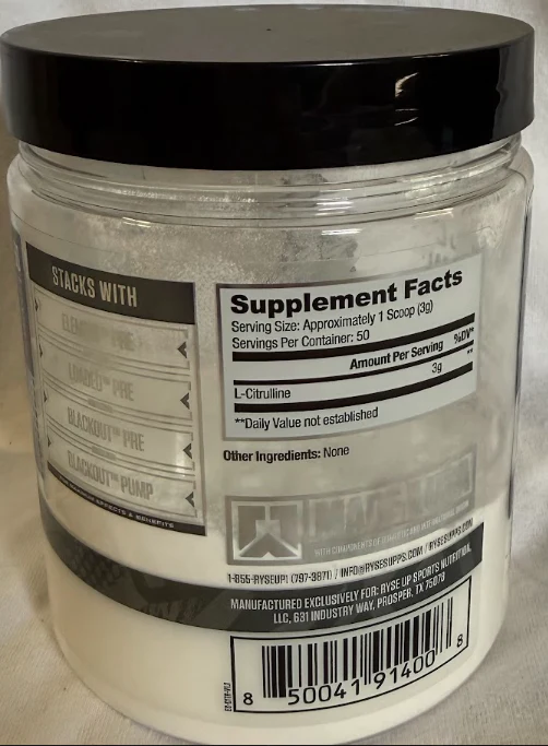 Ryse: L-Citrulline, 150 Gram - Image 2