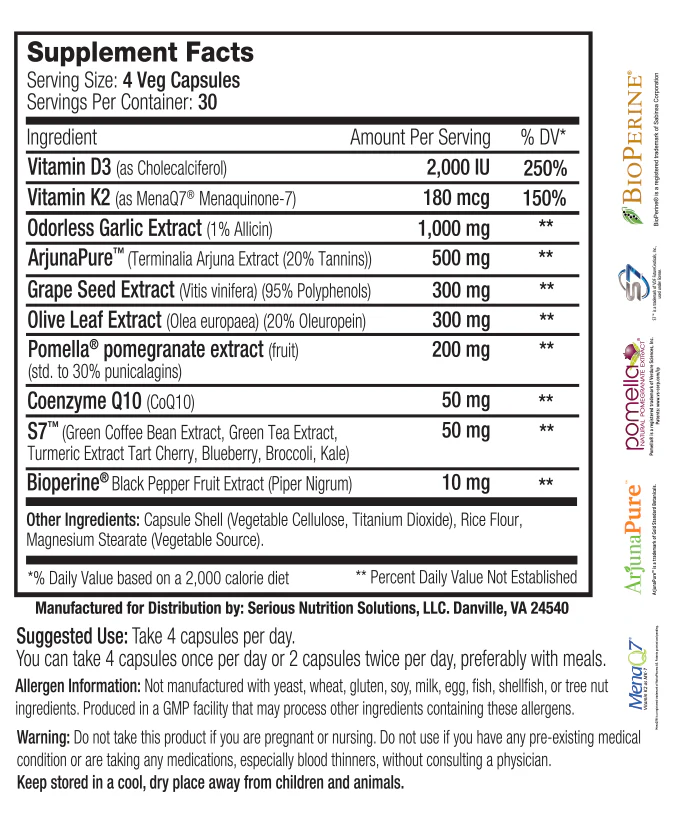 SNS: Cardiovascular Support XT, 120 Capsules - Image 2