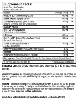 SNS: Lean Edge Nite Burn, 90 Capsules - Image 2