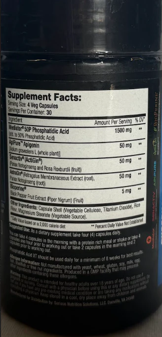 SNS: Phosphatidic Acid XT, 120 Capsules - Image 2