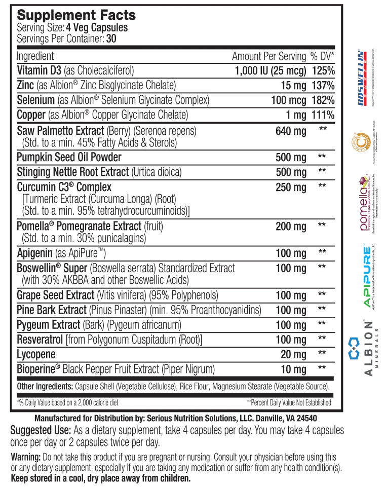 SNS: Prostate Support XT - 120 Capsules - Image 2