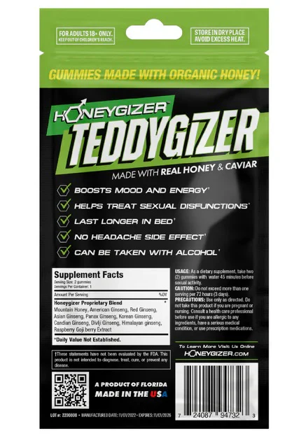 Teddygizer Gummy & Genseng Green Package - Image 2