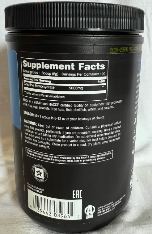Universal: Animal Creatine 500 Gram - Image 2