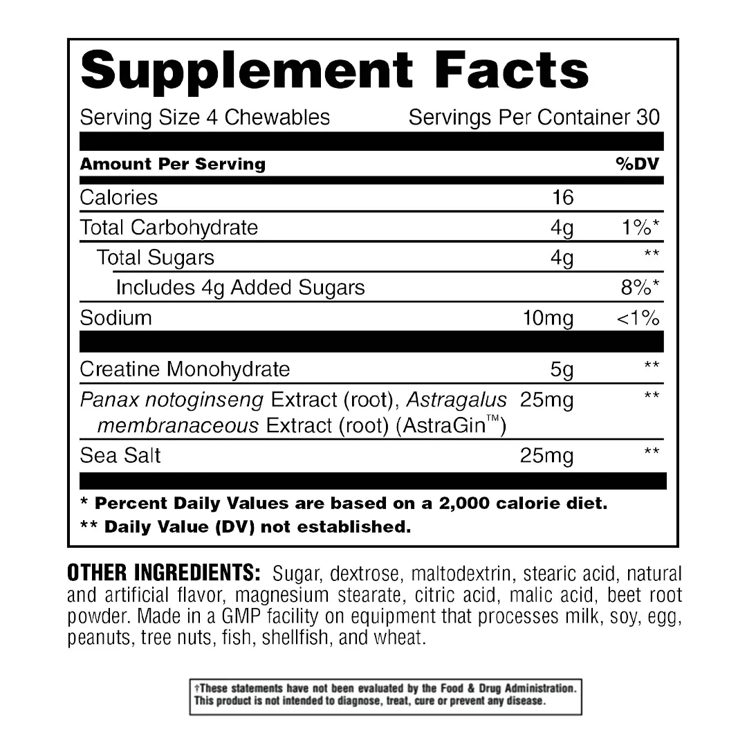 Universal: Animal Creatine Performance Chews, Green Apple - Image 2